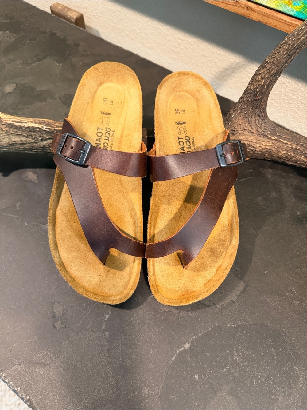 Naot Brown Leather Sandals